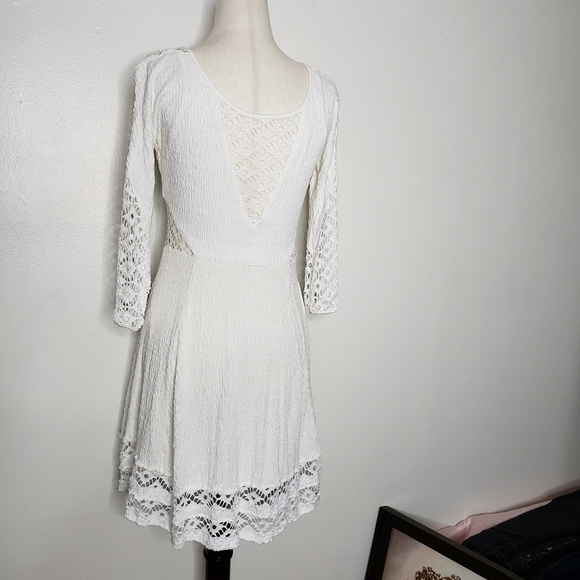 Free People To the Point Dress Snow Cut Out Lace White Seductive Bohemian Summer - Picture 13 of 16